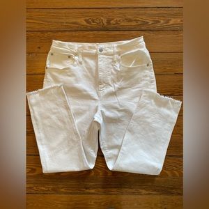 Madewell, The High Rise Slim Crop Boyjean, White Denim, sz 28